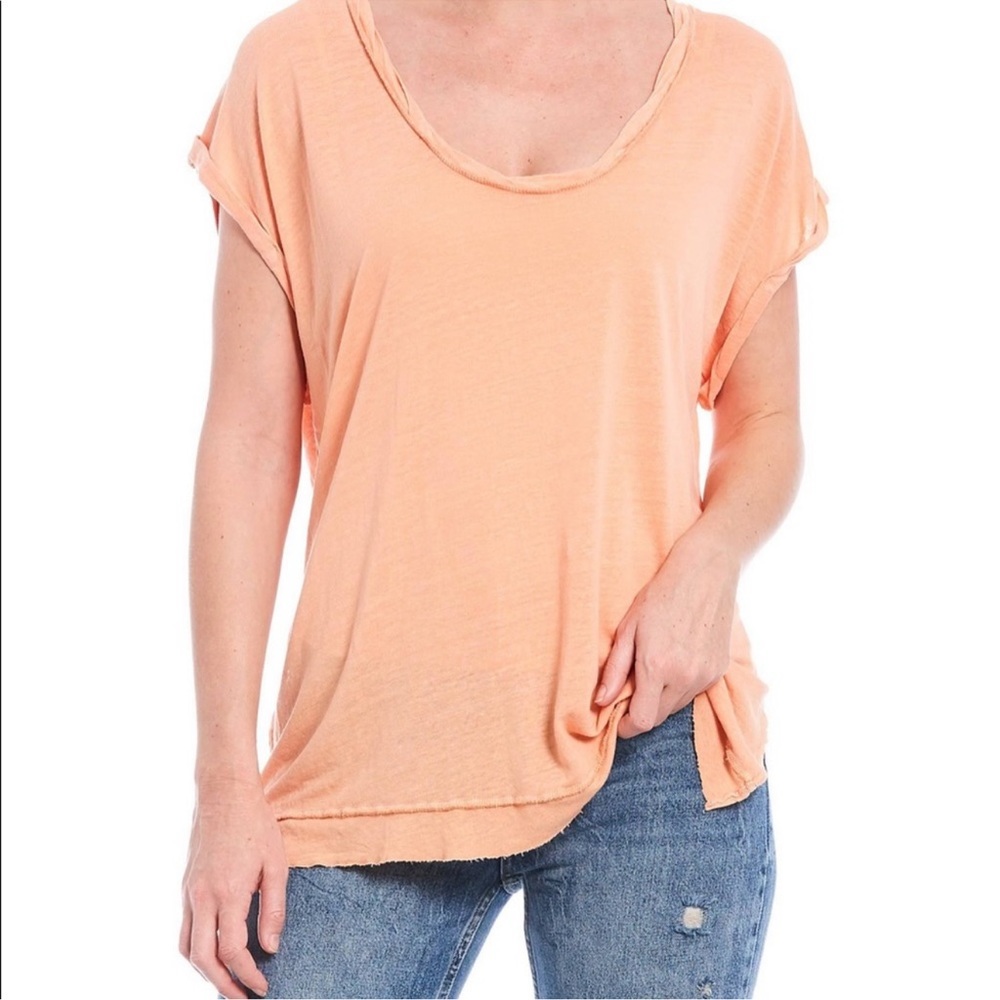 Free People We The Free “Under the Sun” Orange Short Sleeve  Tee Extra Small